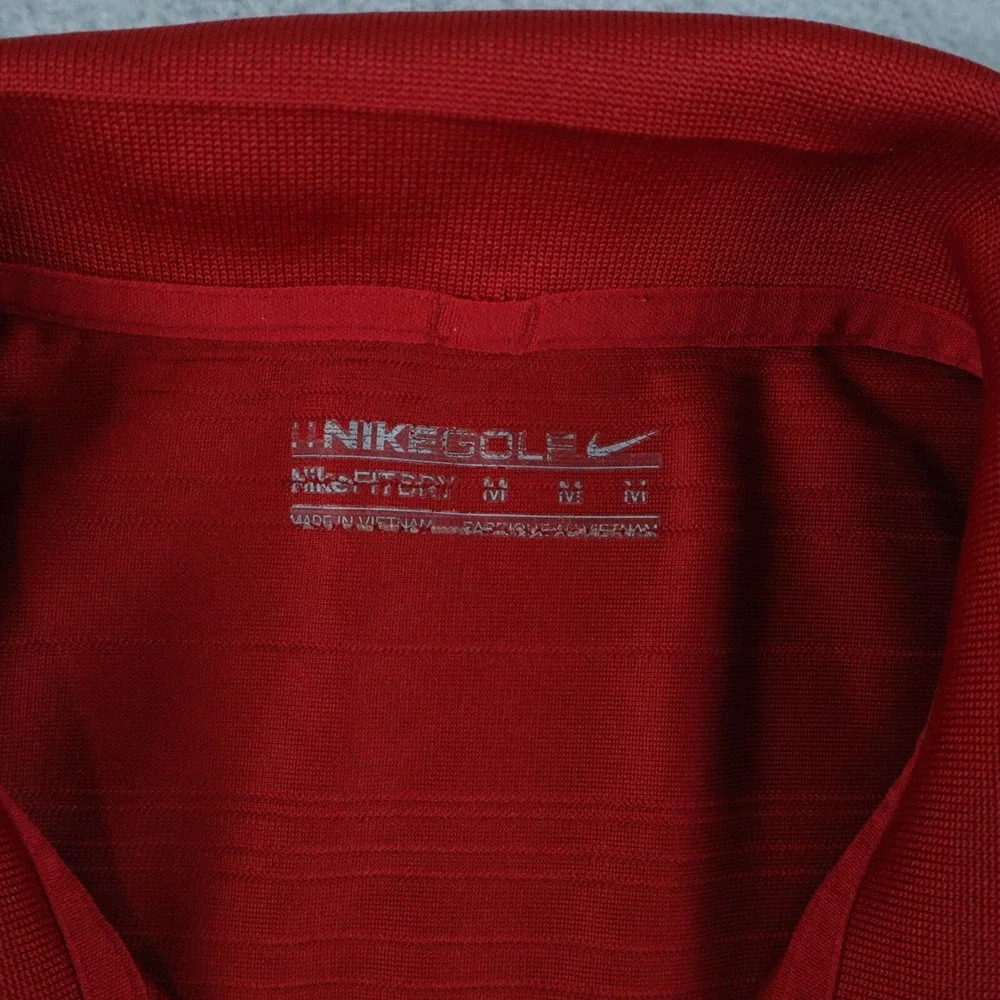 Nike Golf Polo Shirt Mens Medium Fit Dry Performance Golf Red Short‎ Sleeve